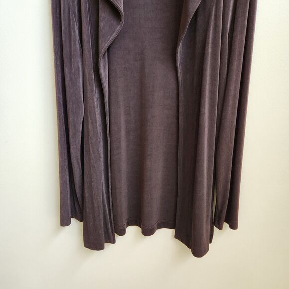 Chico's Travelers Cardigan Womens 3 Brown Open Slinky Knit Minimalist Whimsigoth - Picture 3 of 13
